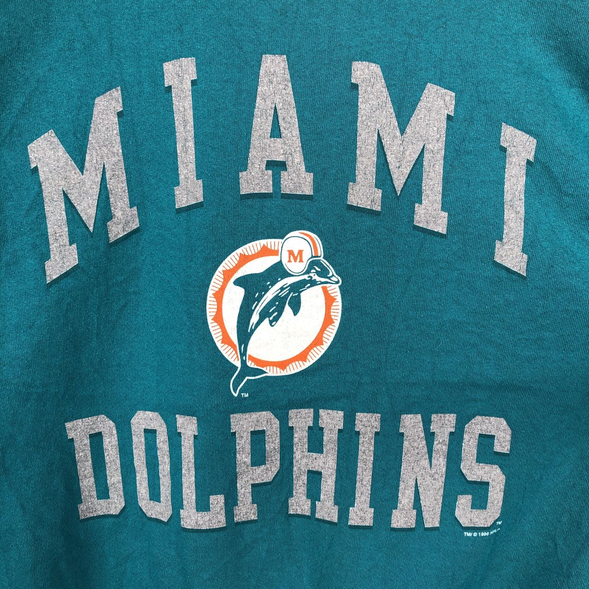 古着 PRO LAYER NFL MIAMI DOLPHINS マイアミドルフィンズ プリントスウェットシャツ トレーナー USA製 メンズXL相当 ヴィンテージ /eaa680603 【中古】 【261012】