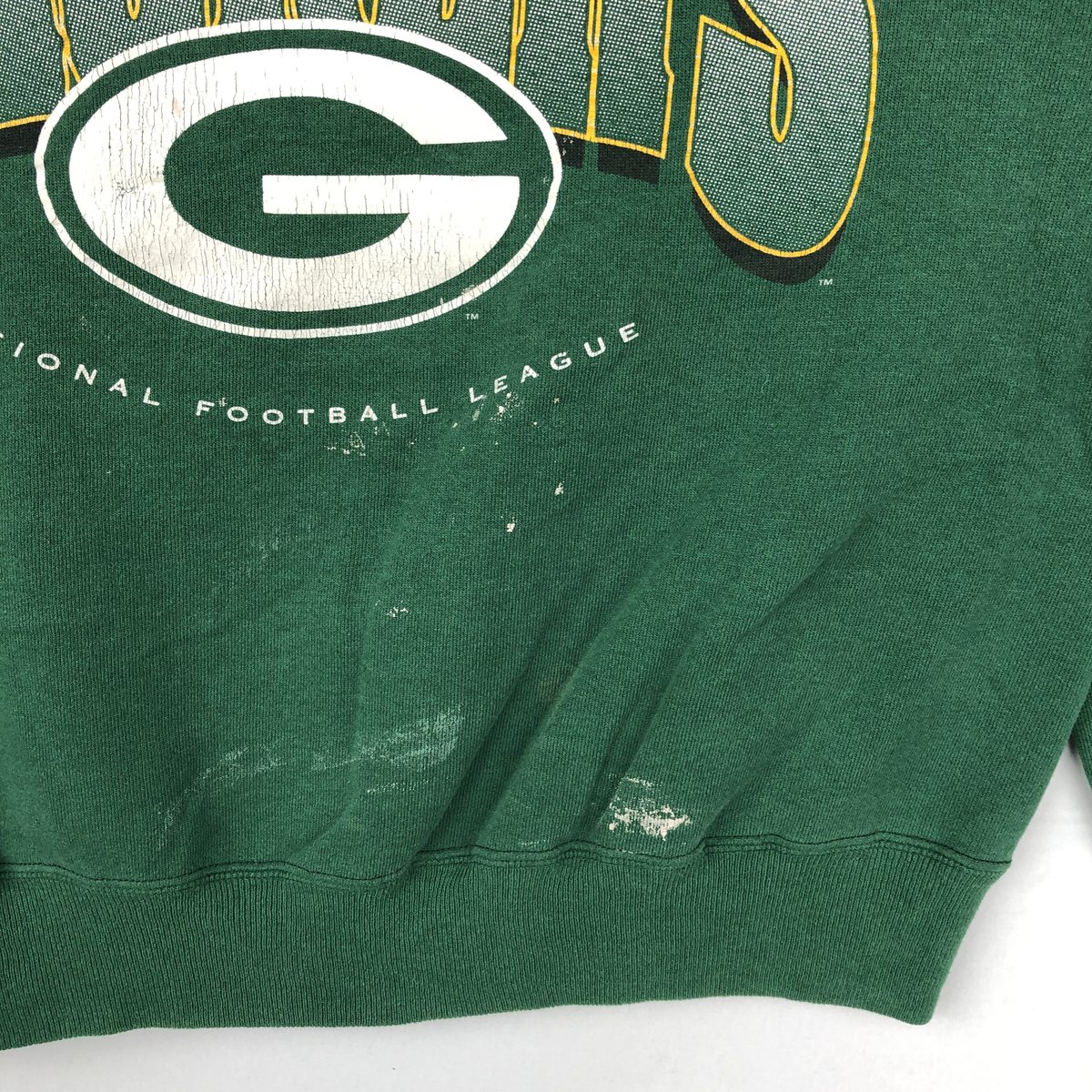 古着 90年代 タルテックス Tultex NFL GREEN BAY PACKERS グリーンベイパッカーズ プリントスウェットシャツ トレーナー メンズL相当 ヴィンテージ 短丈 /eaa680619 【中古】 【261012】