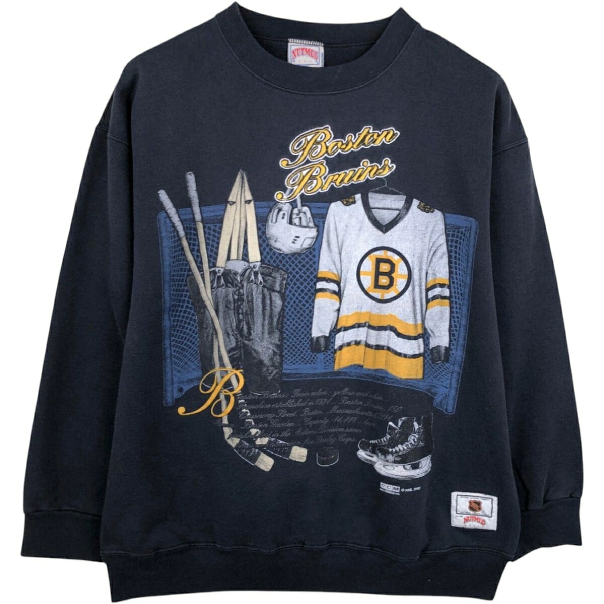 NUTMEG NHL BOSTON BRUINS ボストンブルーインズ プリントスウェットシャツ トレーナー