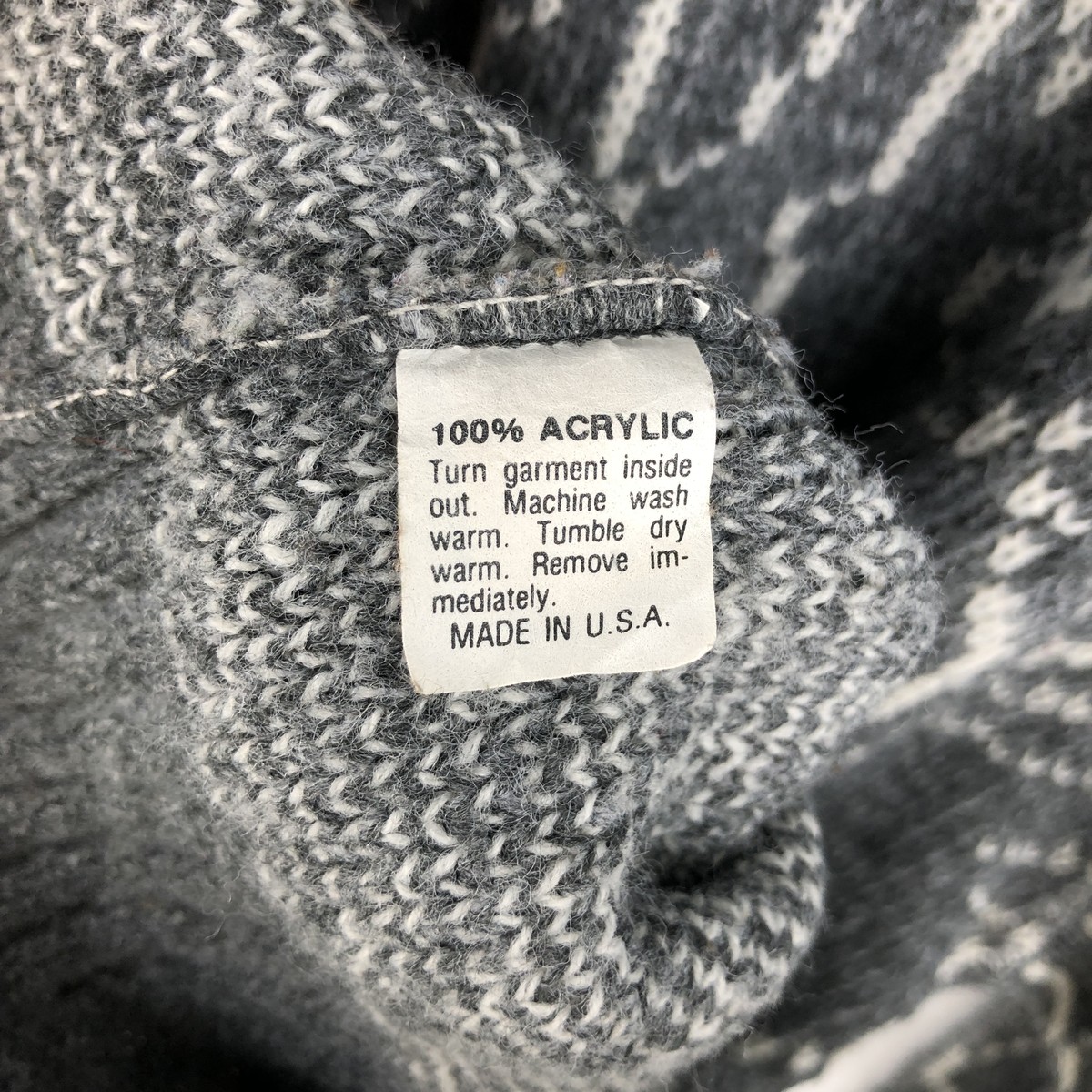 古着 LE TIGRE 総柄 アクリルニットセーター USA製 メンズL相当 ヴィンテージ /eaa682401 【中古】 【261016】