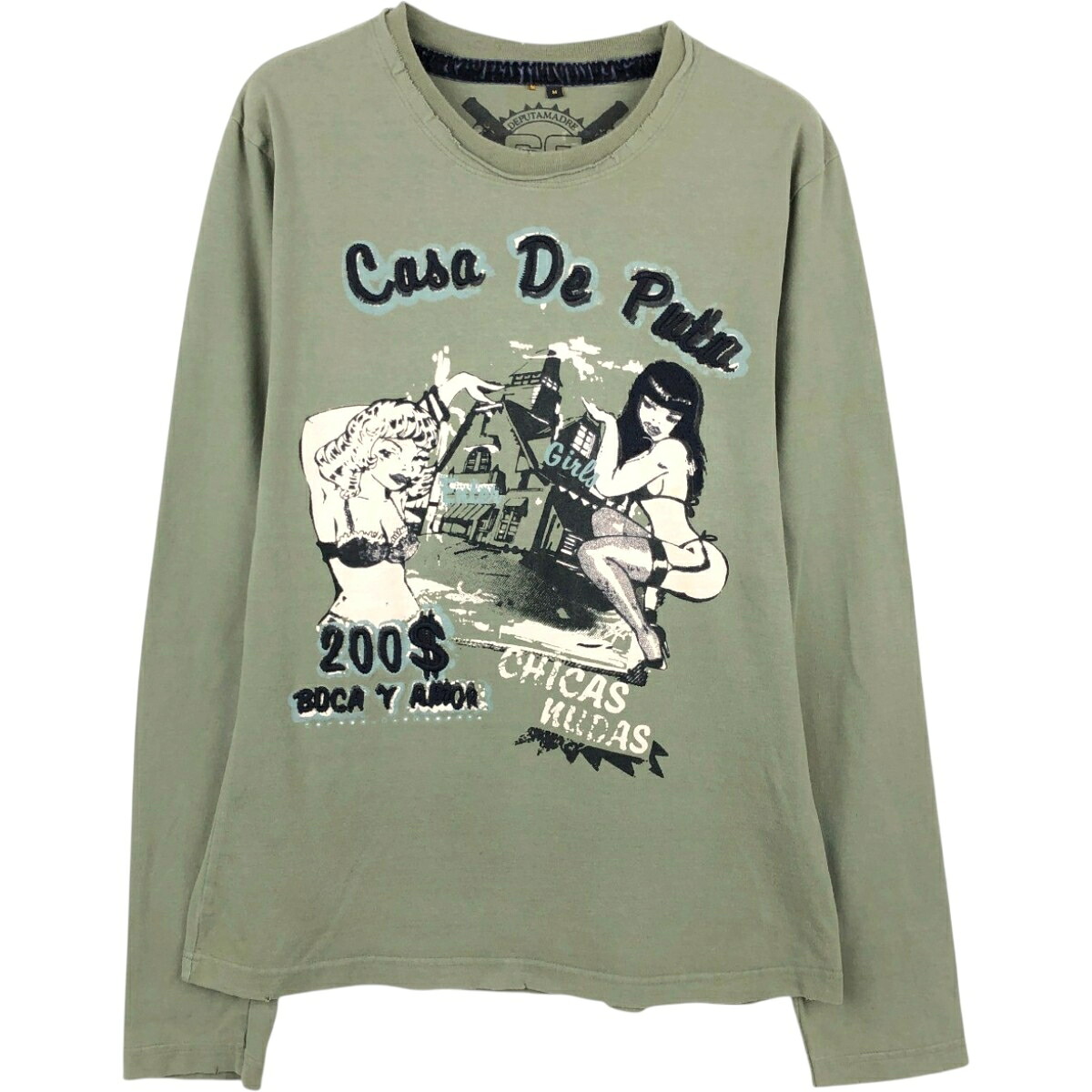 DE PUTA MADRE 69 ピンナップガール ロングTシャツ ロンT