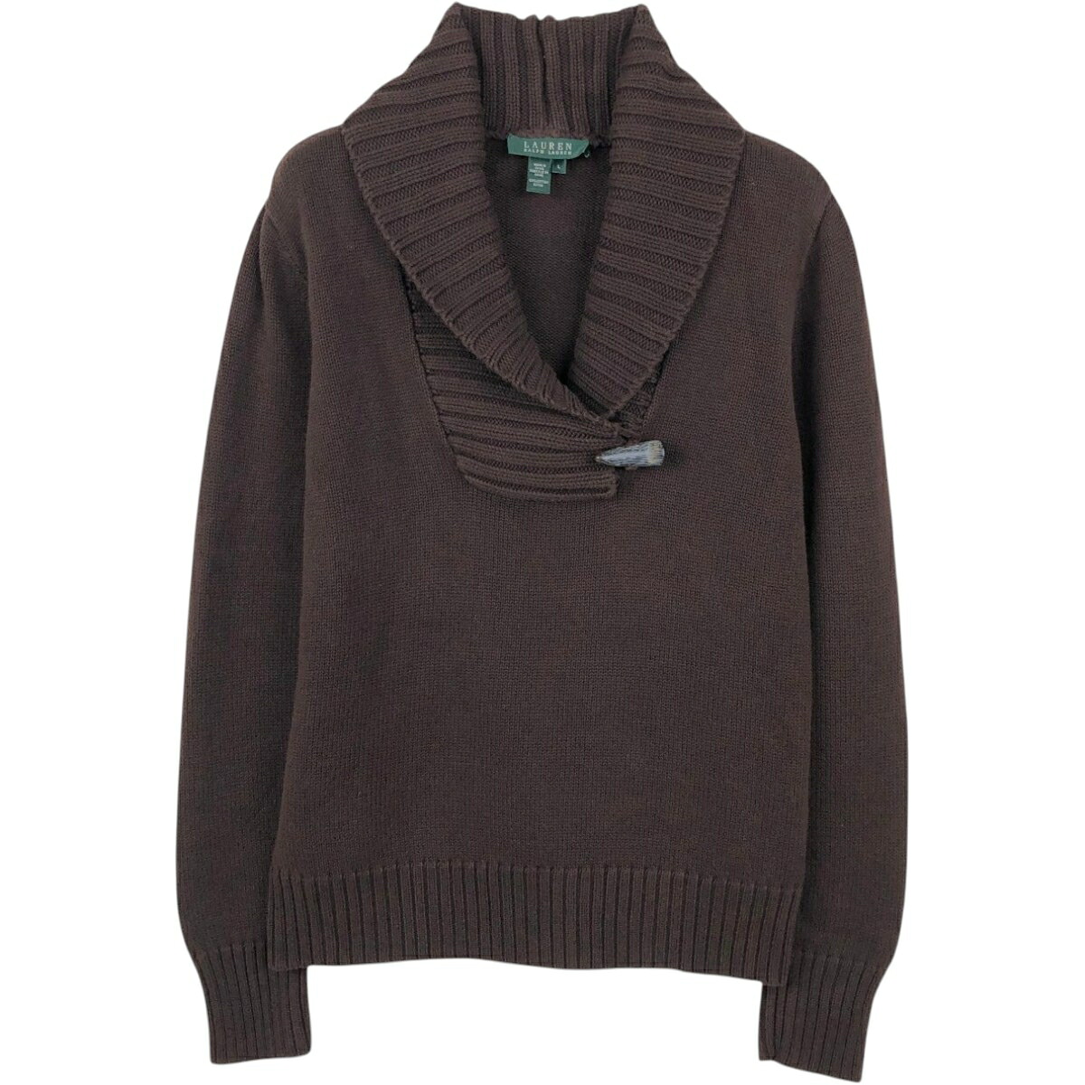 Ralph Lauren/ラルフローレン LAUREN ローレン ショールカラー コットンニットセーター