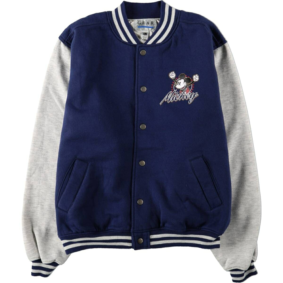 GEAR MICKEY MOUSE ミッキーマウス スウェットスタジャン バーシティジャケット