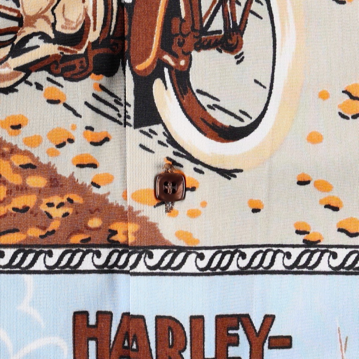 古着 70年代 Manfredo Harley-Davidson ハーレーダビッドソン 総柄 長袖 シャツ ボックスシャツ メンズL相当 ヴィンテージ /evb035642 【中古】 【260808】 【V2608】