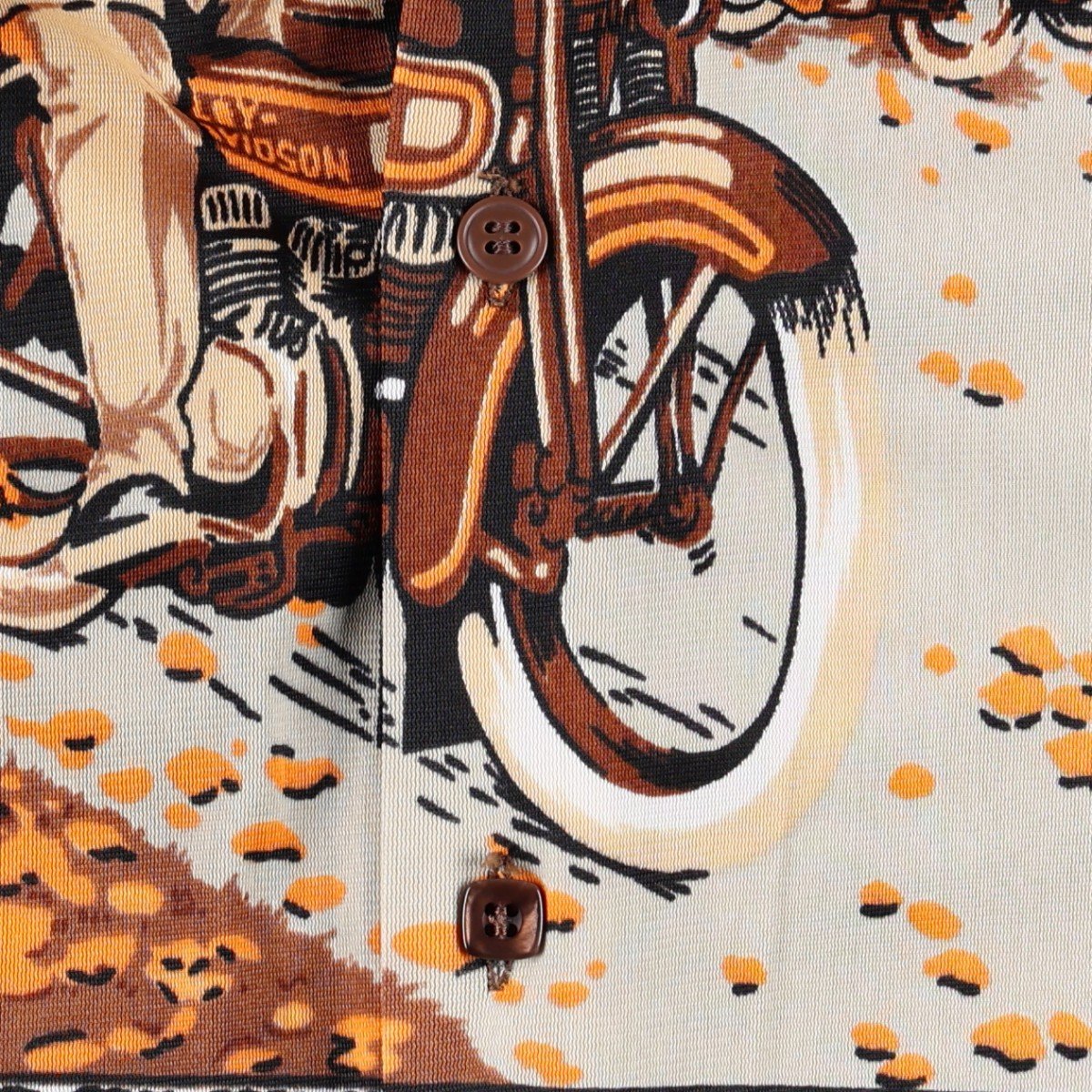 古着 70年代 Manfredo Harley-Davidson ハーレーダビッドソン 総柄 長袖 シャツ ボックスシャツ メンズL相当 ヴィンテージ /evb035642 【中古】 【260808】 【V2608】