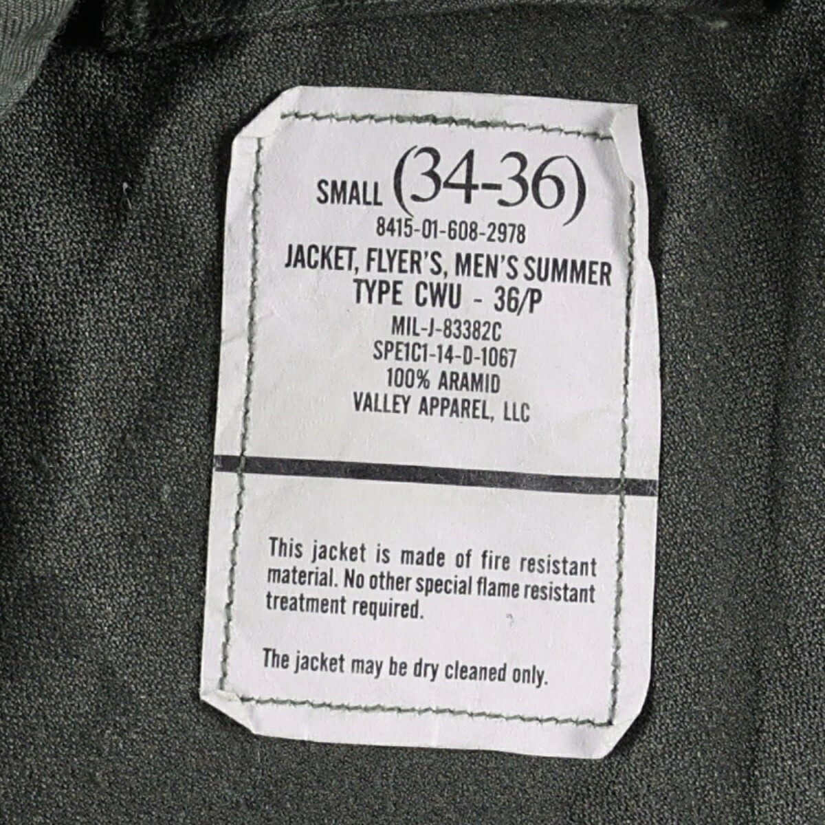 JACKET, FLYER'S, MEN'S SUMMER TYPE CWU-36/P ミリタリー フライトジャケット
