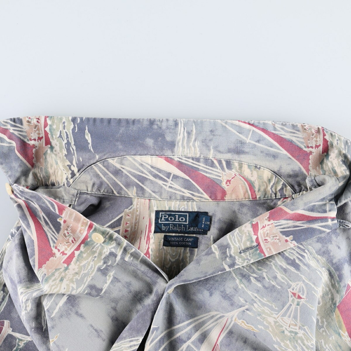Ralph Lauren/ラルフローレン POLO by Ralph Lauren VINTAGE CAMP 半袖 オープンカラー コットンシャツ