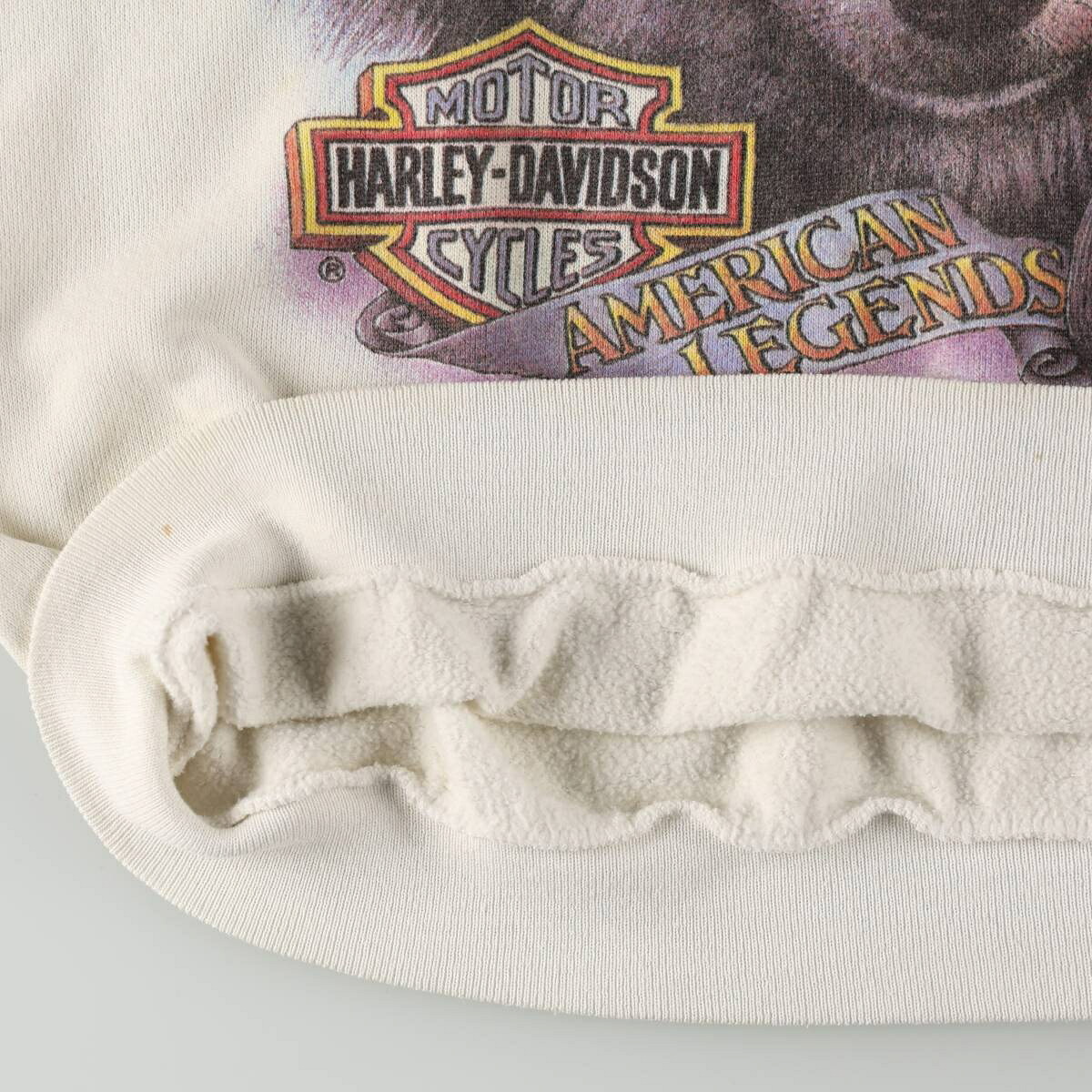 古着 ハーレーダビッドソン Harley-Davidson 3Dエンブレム オオカミ柄 カットオフ アドバタイジング 半袖スウェットシャツ トレーナー メンズM相当 /evb036052 【中古】 【260921】 【GR-UN-2610】