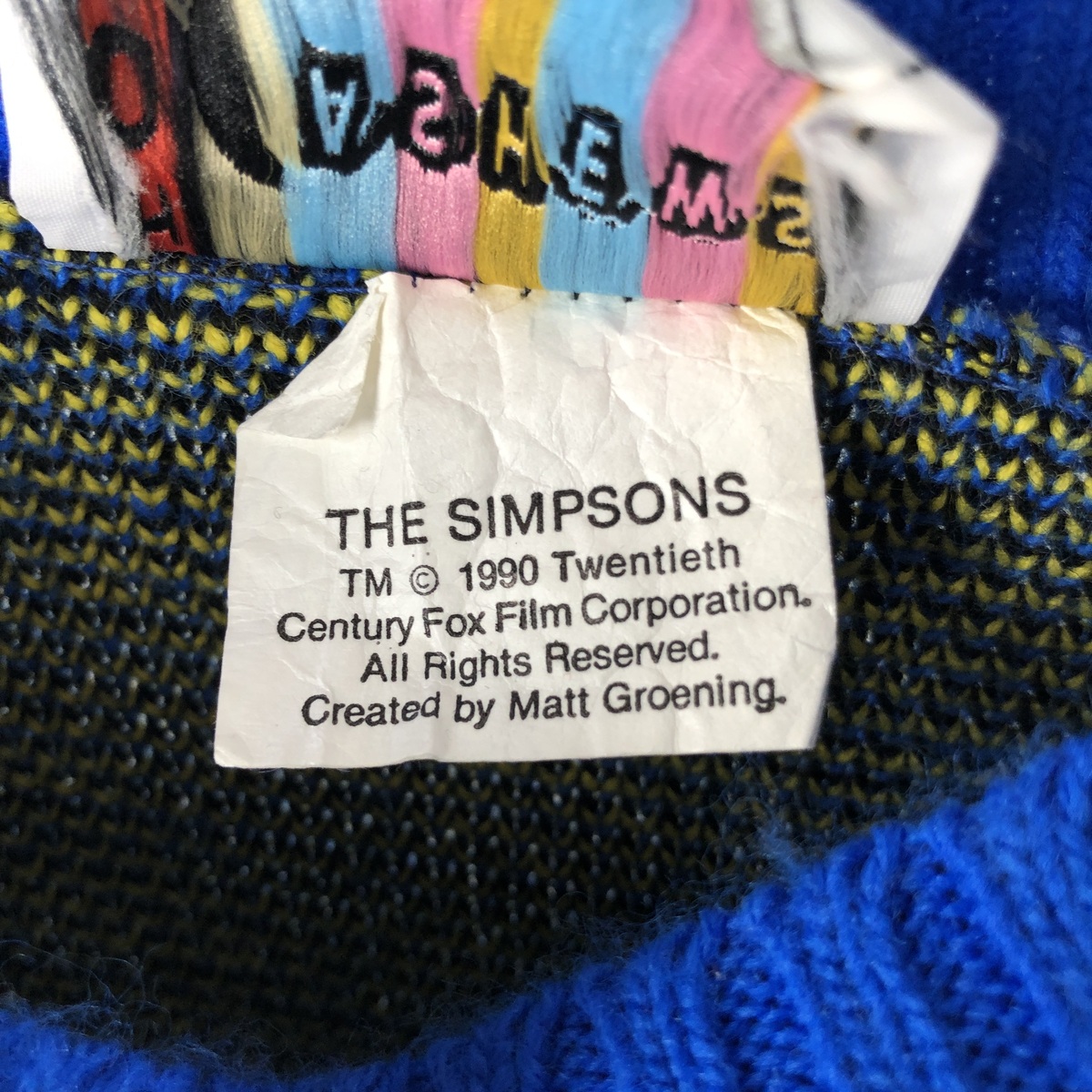 HOT CASHEWS THE SIMPSONS シンプソンズ バート アクリルニットセーター