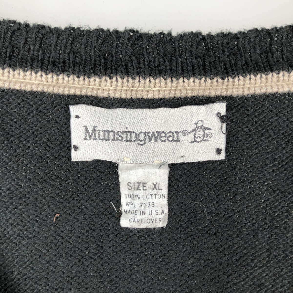 古着 MUNSINGWEAR Vネック コットンニットベスト USA製 メンズXL相当 /rab181086 【中古】 【260531】