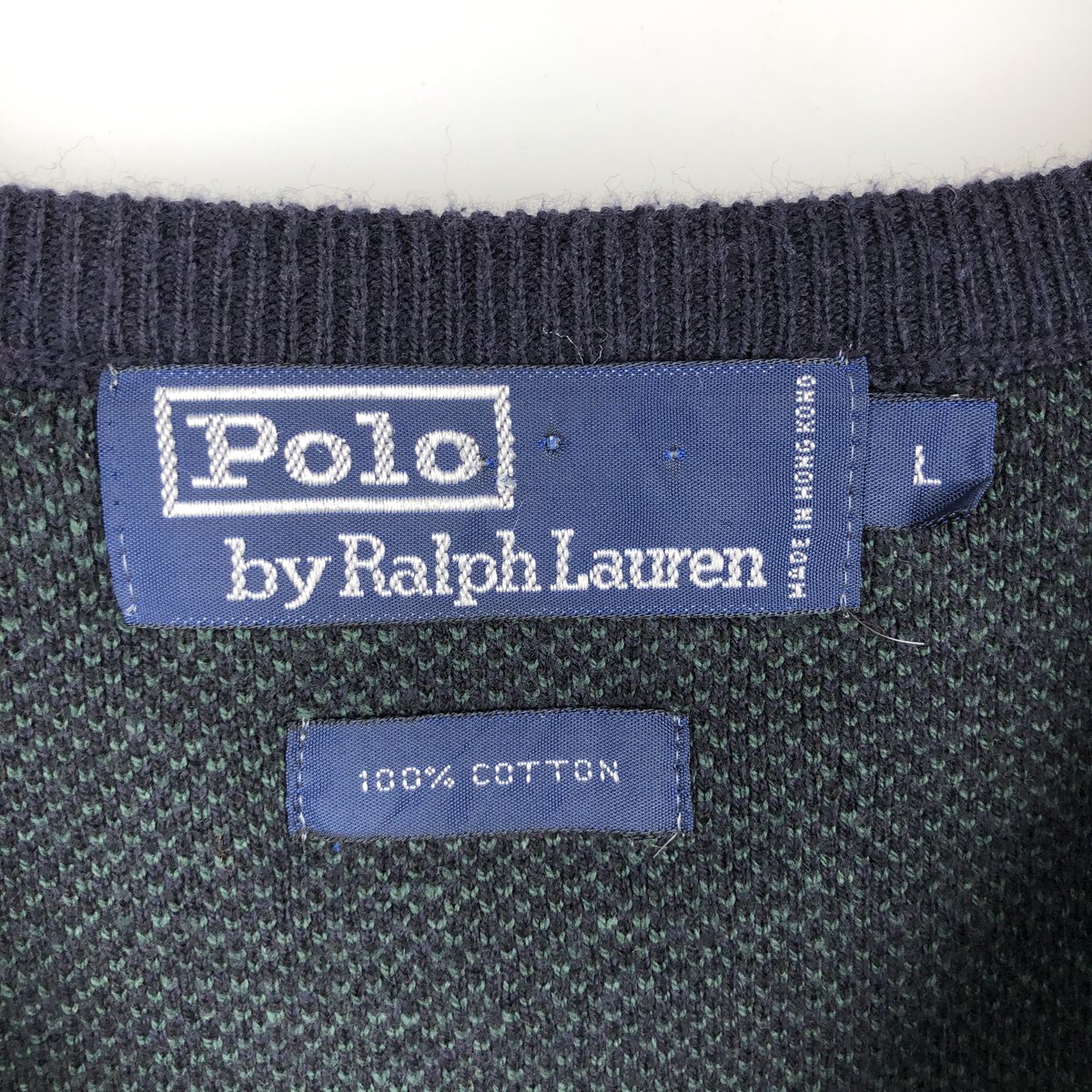 古着 ラルフローレン Ralph Lauren POLO by Ralph Lauren Vネック コットンニットベスト メンズL相当 /rab181099 【中古】 【260531】