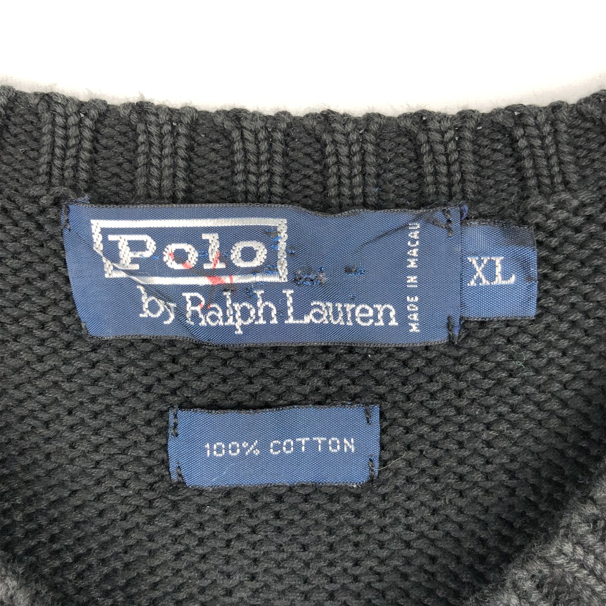 古着 ラルフローレン Ralph Lauren POLO by Ralph Lauren Vネック コットンニットベスト メンズXL相当 /rab181102 【中古】 【260525】