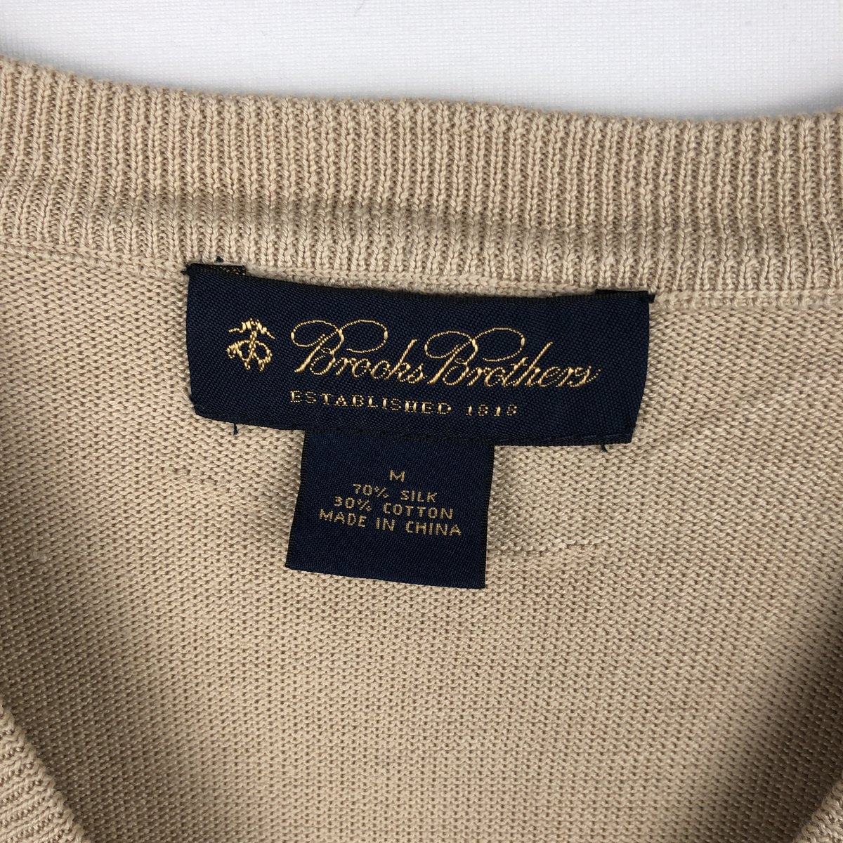 古着 ブルックスブラザーズ Brooks Brothers アーガイル柄 Vネック シルクニットベスト メンズM相当 /rab181111 【中古】 【260525】