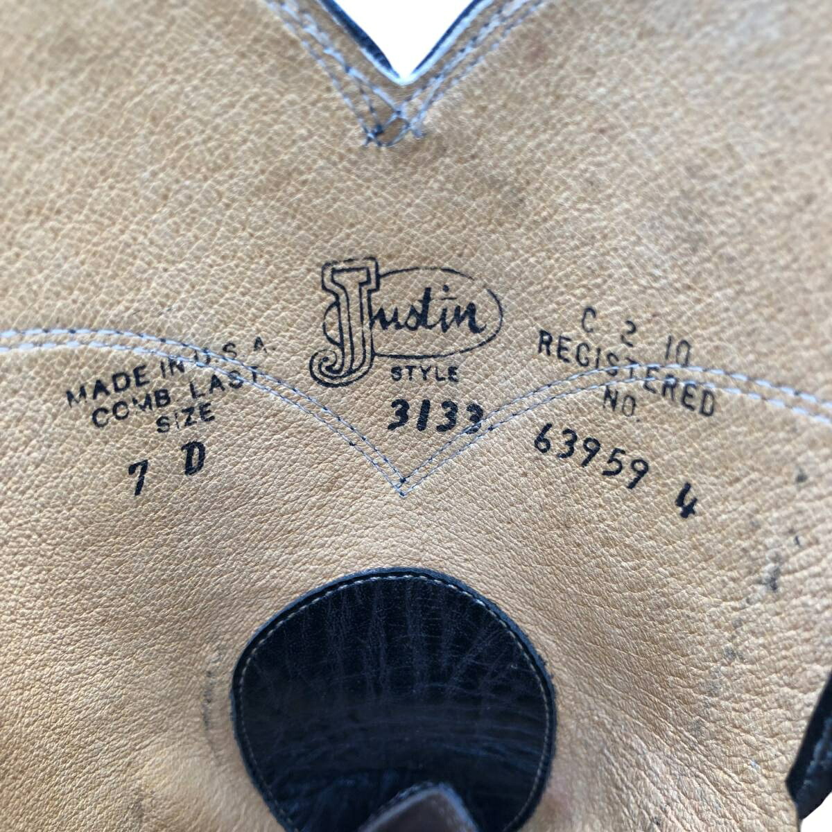 古着 ジャスティン JUSTIN 3133 ローパーブーツ USA製 7 D メンズ25.0cm相当 /saa017093 【中古】 【261012】